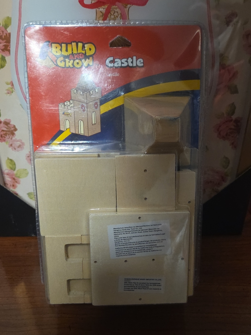 Build and Grow Castle Wooden Kit - Natural Wood